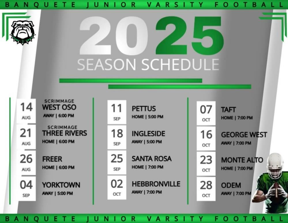 JV Football Schedule 2025